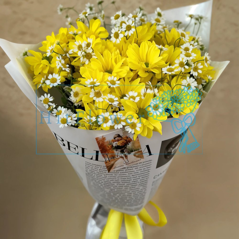 Букет цветов из: Хризантемы